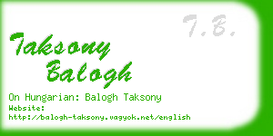 taksony balogh business card